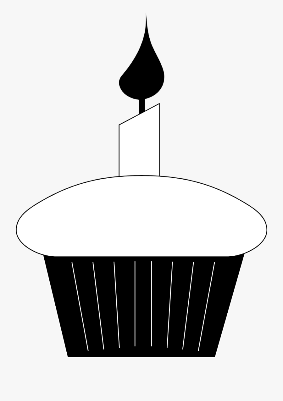 Cupcake Black And White Birthday Cupcake Clip Art Black - Transparent Background Birthday Clipart Black And White, Transparent Clipart
