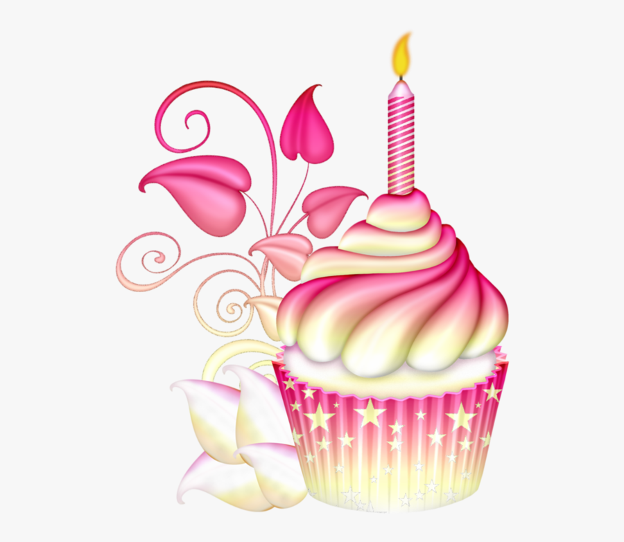 Cupcake Birthday Red Clipart, Transparent Clipart
