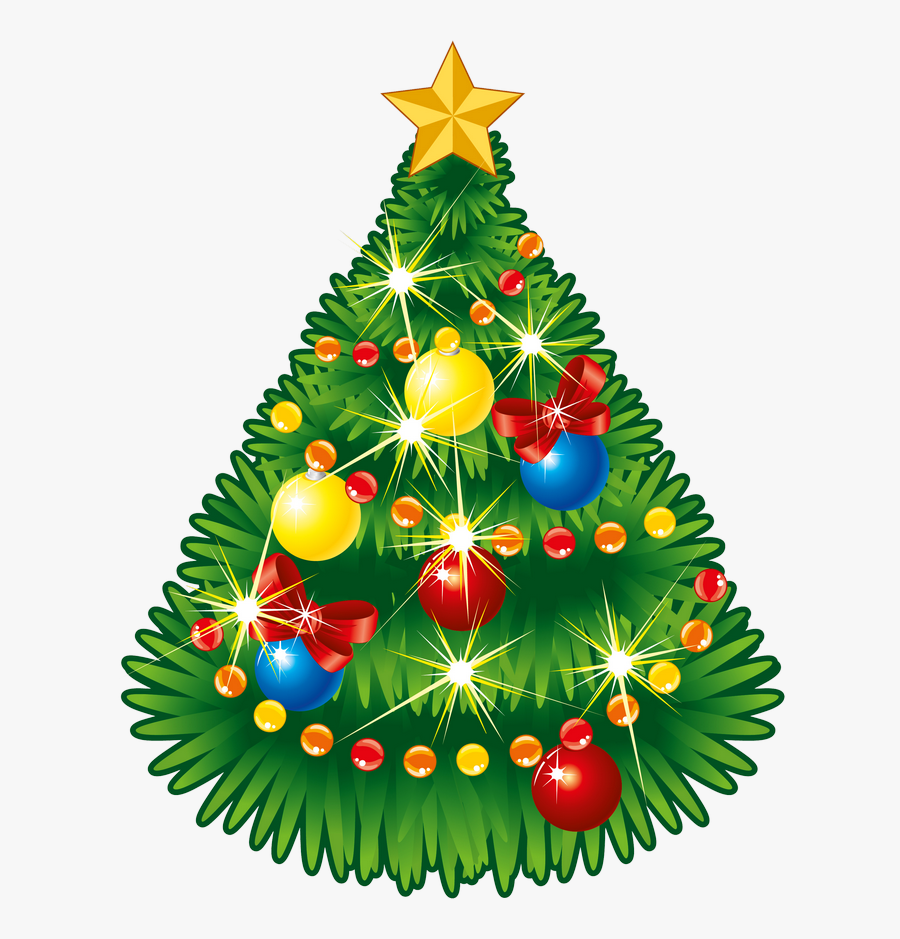 Transparent Christmas Tree With Star Png Clipart - Christmas Star Images Clip Art, Transparent Clipart