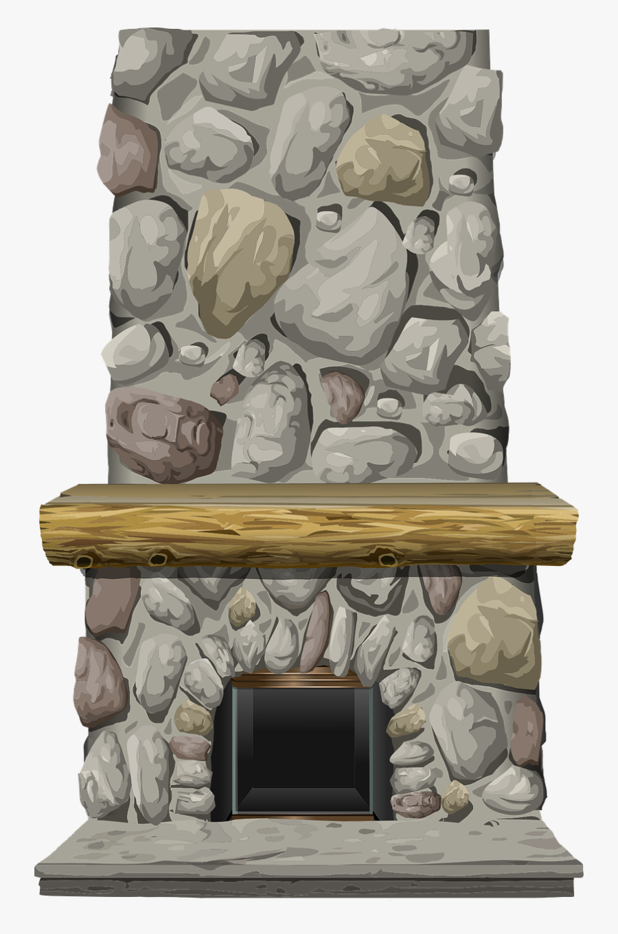 Fireplace Free To Use Clipart - Stone Fireplace Clipart, Transparent Clipart