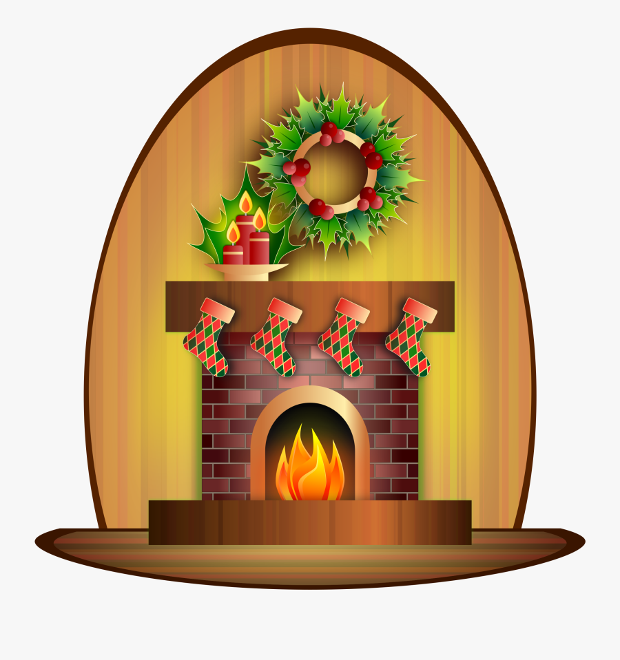Christmas Clipart Fireplace - Christmas Fireplace Clipart, Transparent Clipart
