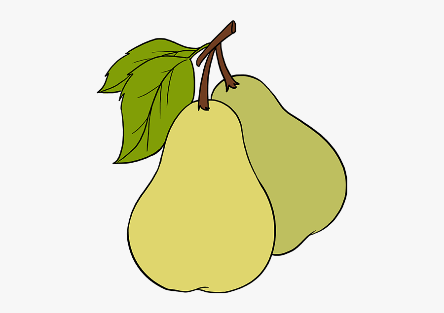 Pear Drawing Isolated Hand Drawn Object On Vector Image - Drawing Of Pears, Transparent Clipart