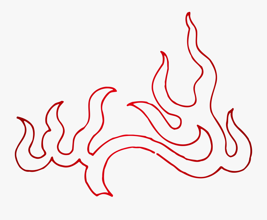 Fireplace Clipart Draw - Fire Line Drawing Red, Transparent Clipart