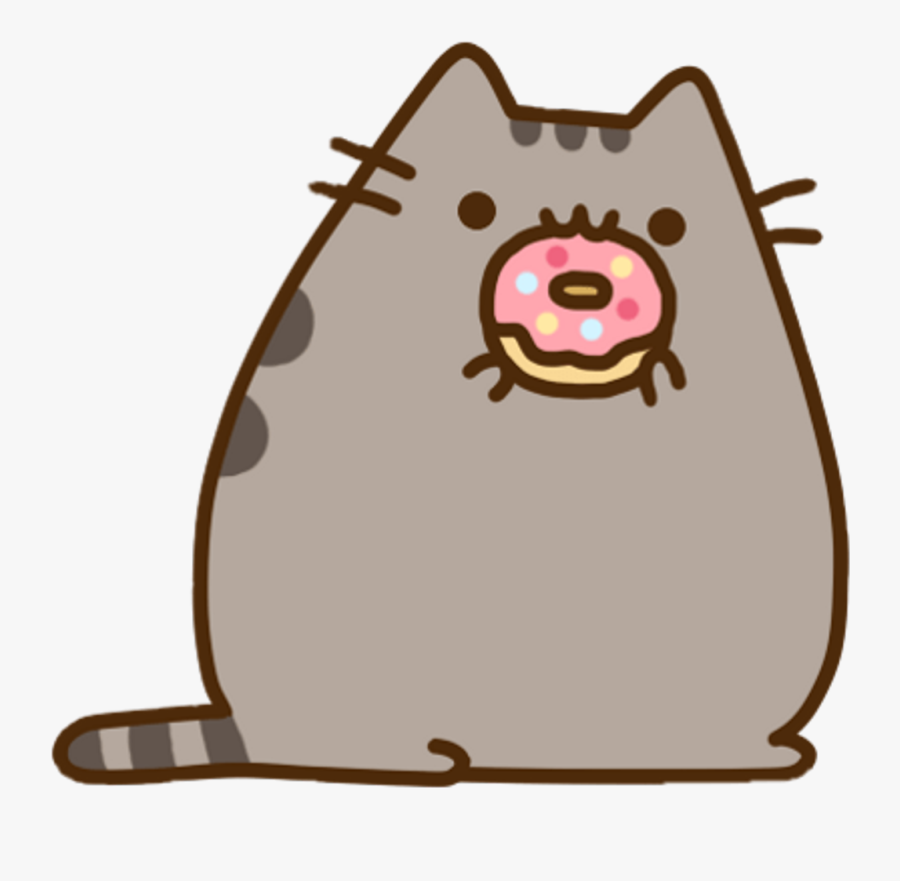 pusheen cat eating