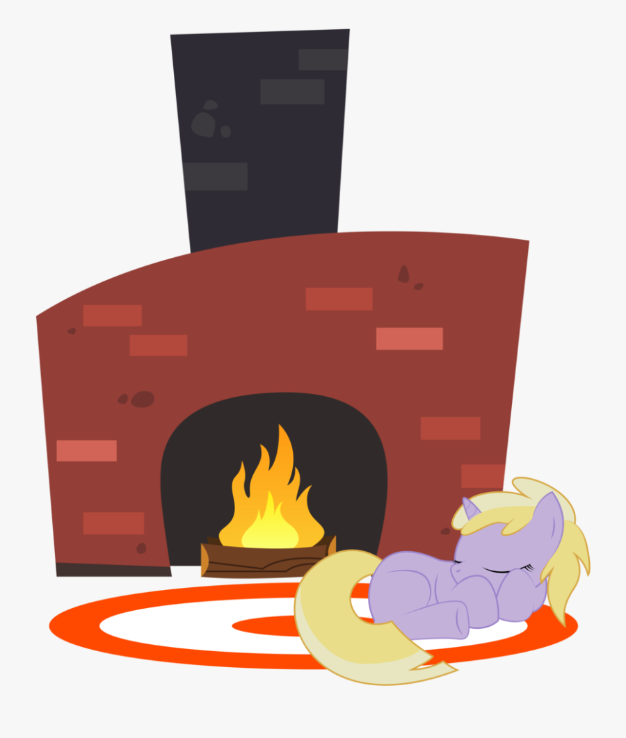 Dinky Sleeping In Front Of A Fireplace By Replaymasteroftime - Fireplace Mlp, Transparent Clipart