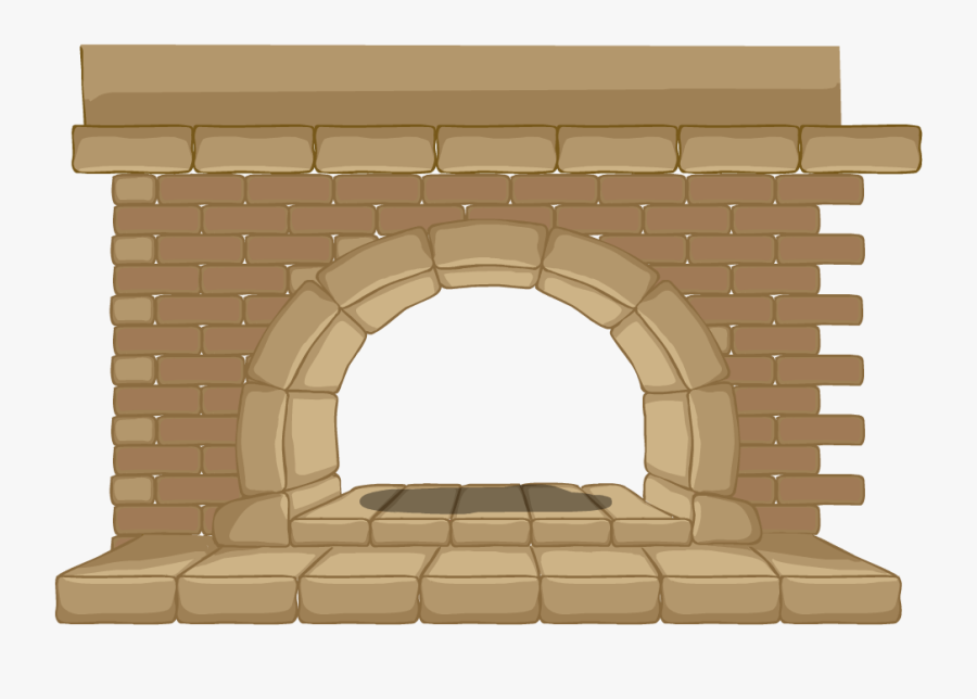 Transparent Christmas Fireplace Clipart - Cartoon Brick Fire Place, Transparent Clipart