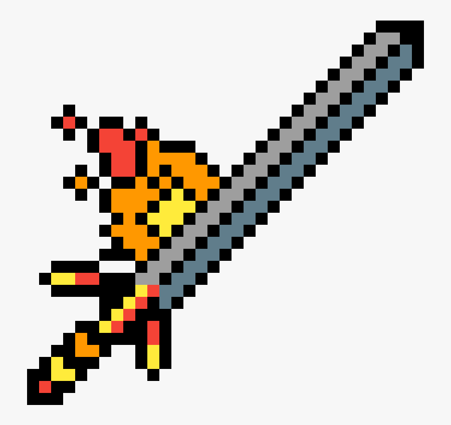 Fire Sword Pixel Art Clipart Png Download Fire Sword