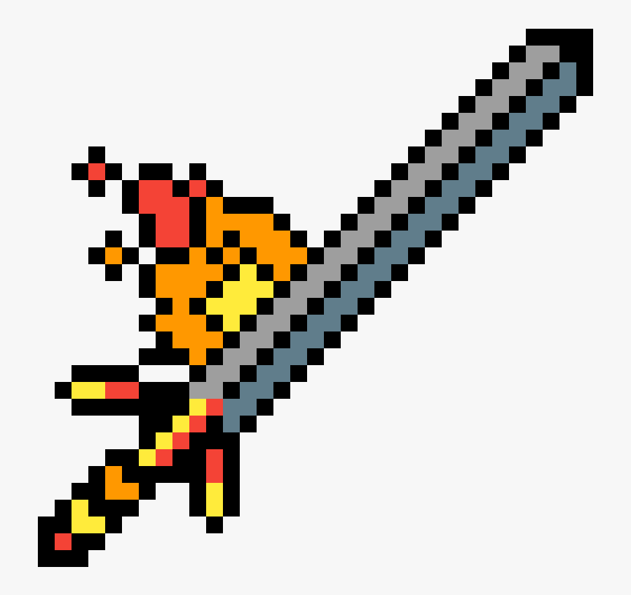 Fire Sword Pixel Art Clipart , Png Download - Fire Sword Pixel Art, Transparent Clipart