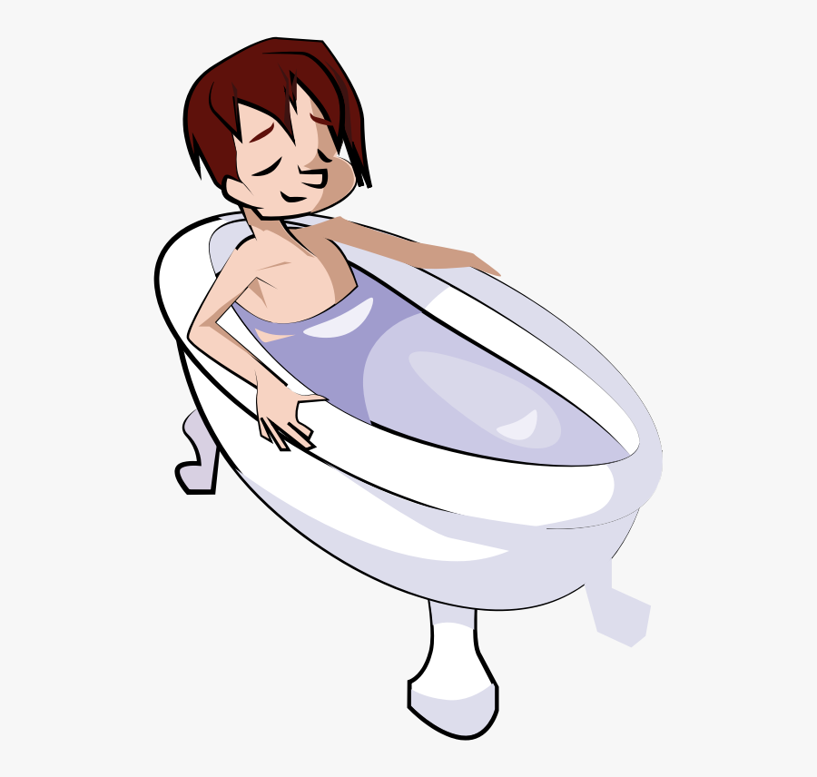 Male,neck,sitting - Boy Is In The Tub Clipart, Transparent Clipart