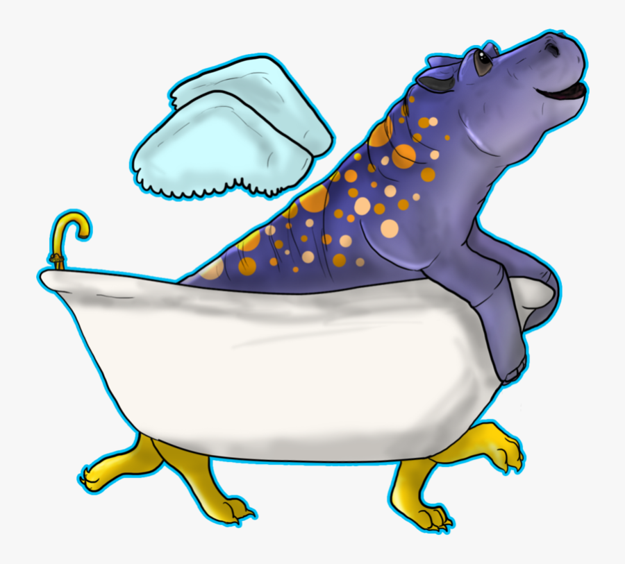 Hippo In Bathtub, Transparent Clipart