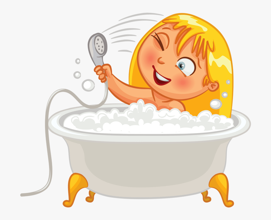 Transparent Hair Clipart Png - الاستحمام للاطفال كرتون, Transparent Clipart