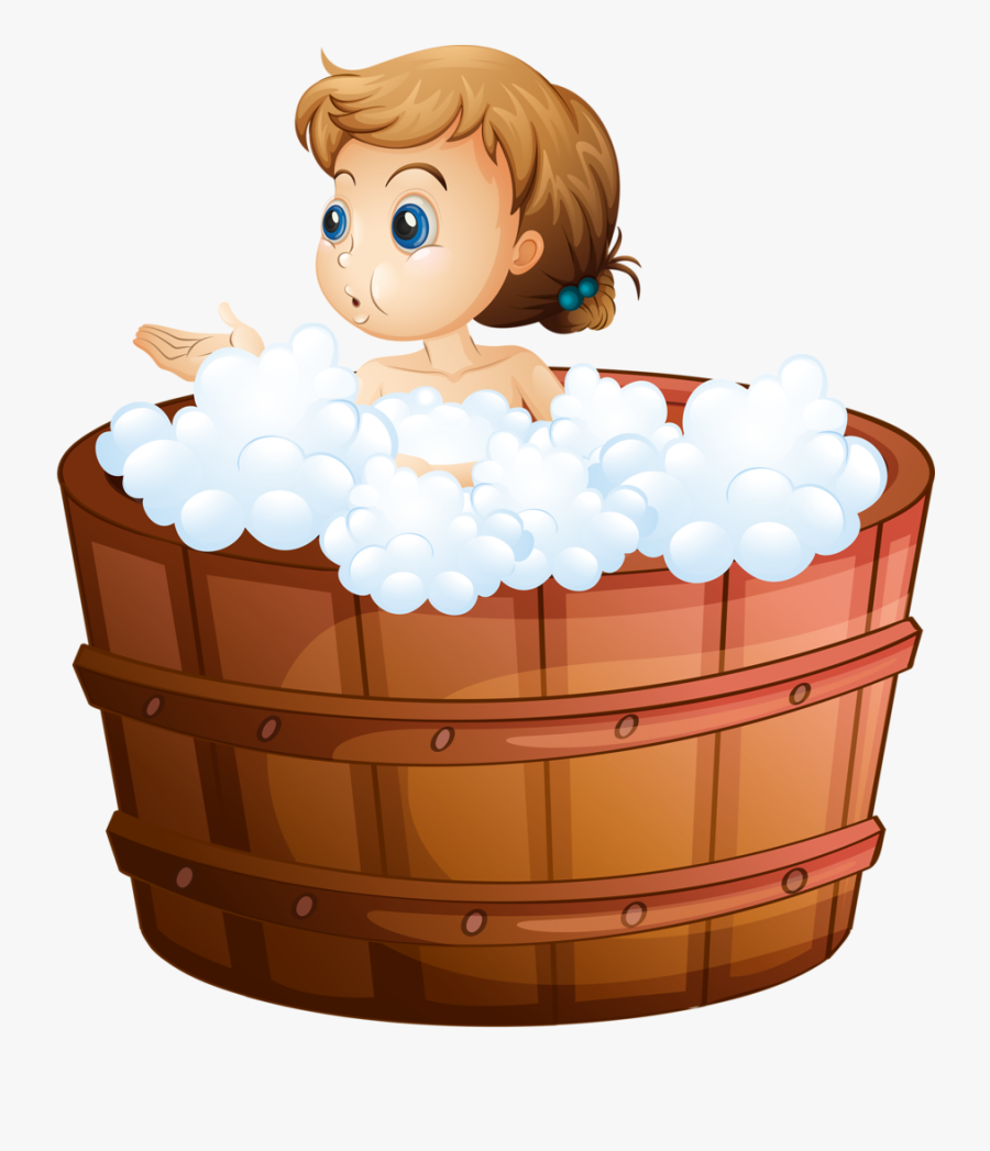 Transparent Trouble Maker Clipart - Girl Taking A Bath Clip Art, Transparent Clipart