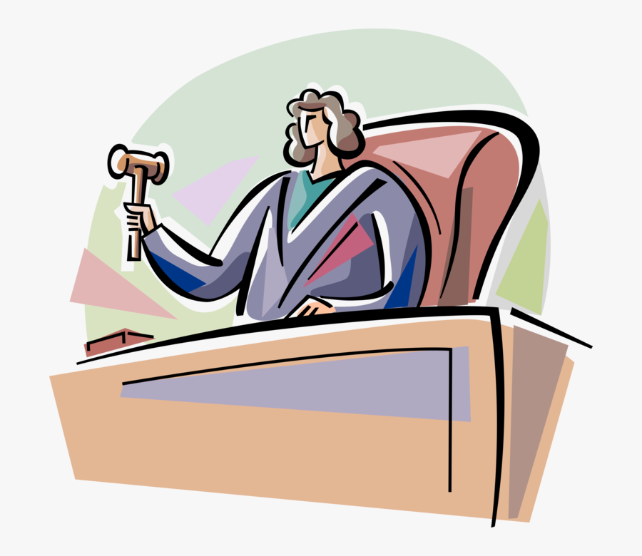 Vector Illustration Of Judicial Law Court Judge Makes - Judge, Transparent Clipart
