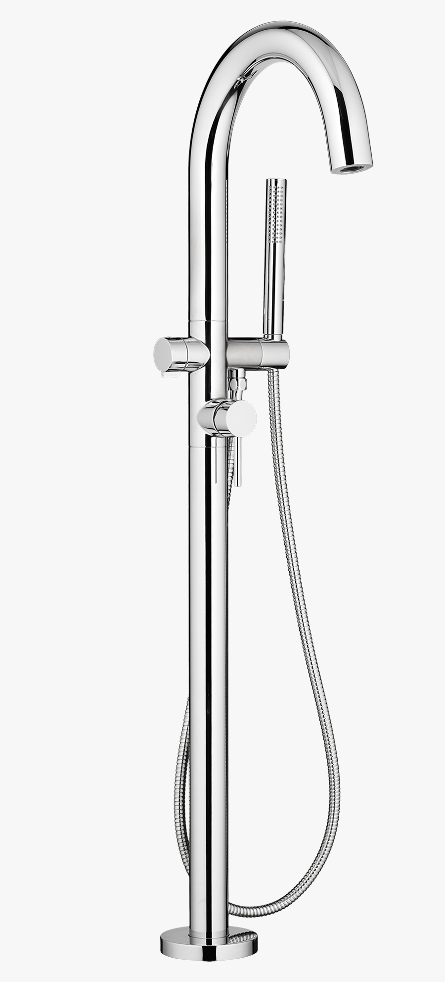 Contemporary Round Freestanding Tub Faucet For Flash - Shower Bar, Transparent Clipart