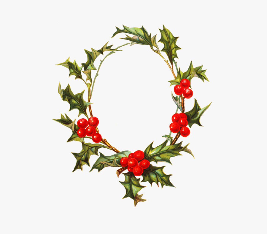 Holly Clipart Holy - Circle Frame Christmas Png, Transparent Clipart