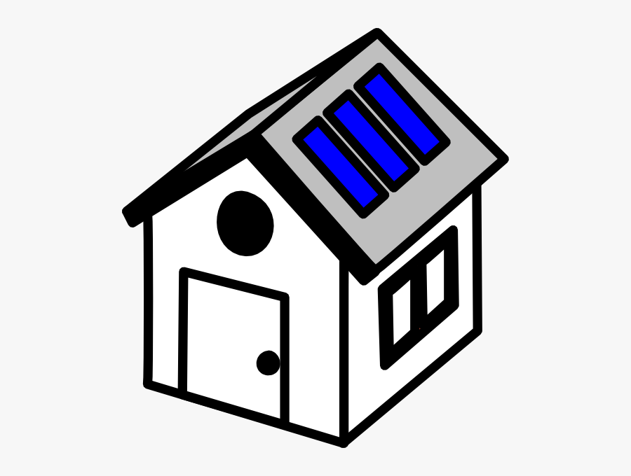 Square Clipart House Clipart - Clip Art House With Solar Panels, Transparent Clipart