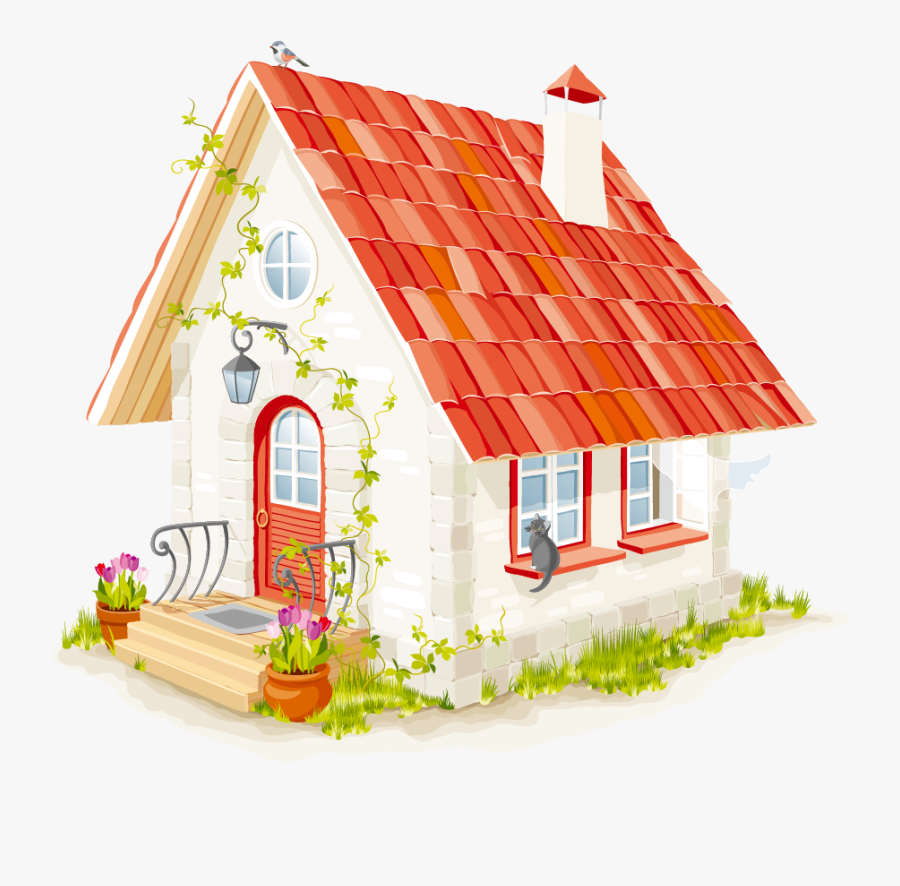 House Clip Art - Little Red Riding Hood Cottage Clipart, Transparent Clipart