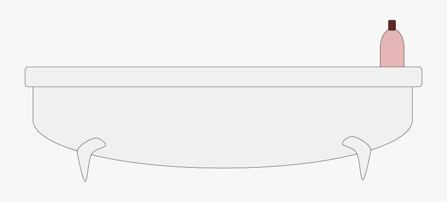 Vintage Bathtub Clipart - Monochrome, Transparent Clipart