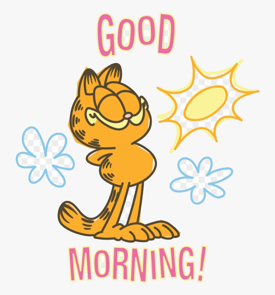 Good Morning Garfield Line Messaging Sticker Wednesday - Good Morning Tuesday Garfield, Transparent Clipart