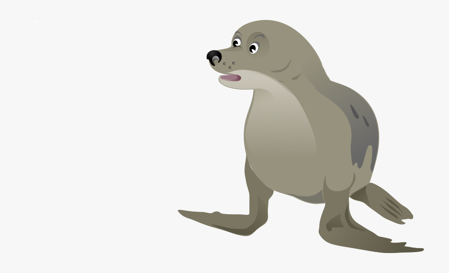 Grey Seal - Cartoon Seal Animal Png, Transparent Clipart