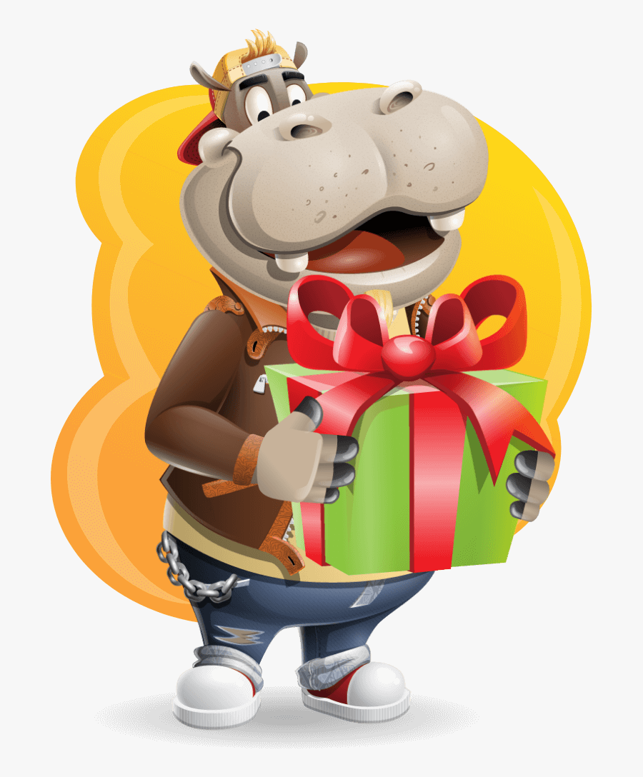 Hippo 3d Character, Transparent Clipart