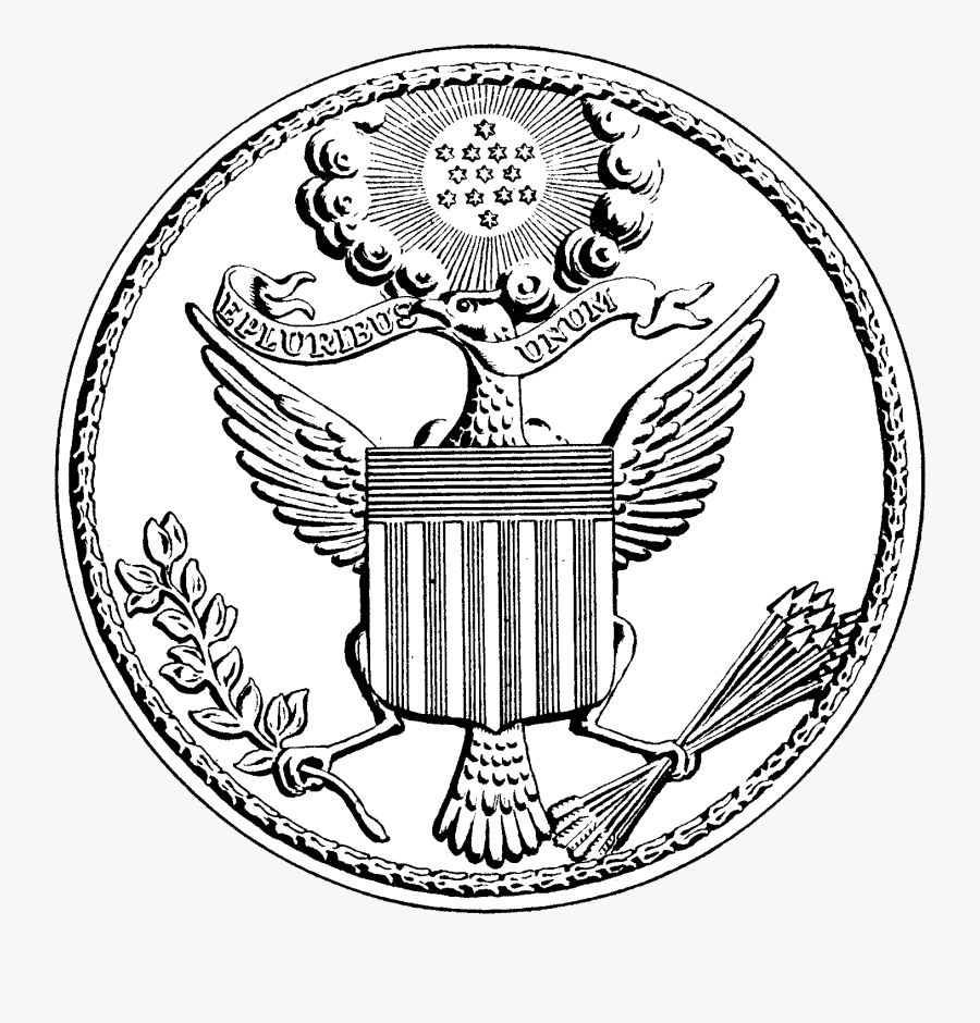 File Us Great Drawing - Great Seal Of The United States Black , Free ...