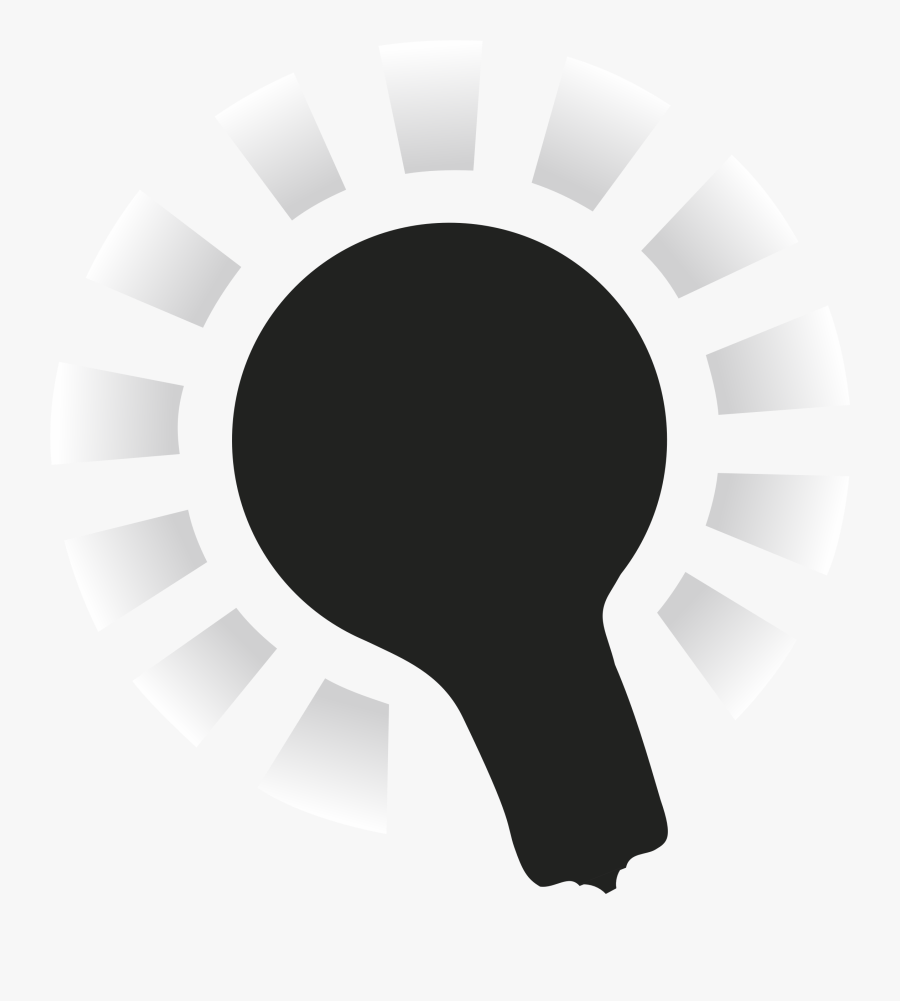 Lightbulb Black With Halo Icons Png - Incandescent Light Bulb, Transparent Clipart