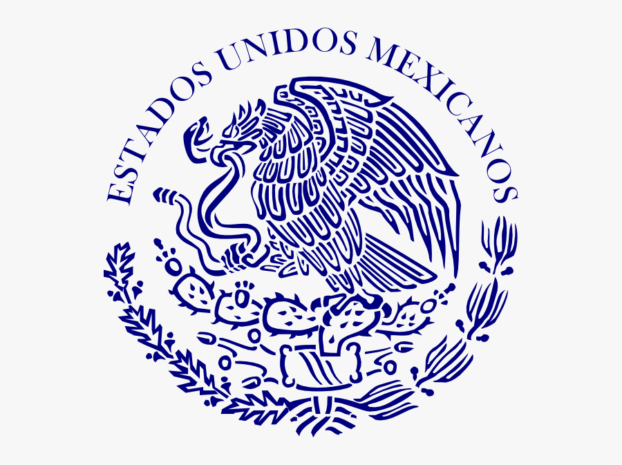 Blue Mexico Seal Svg Clip Arts - Mexican Flag Eagle Svg, Transparent Clipart