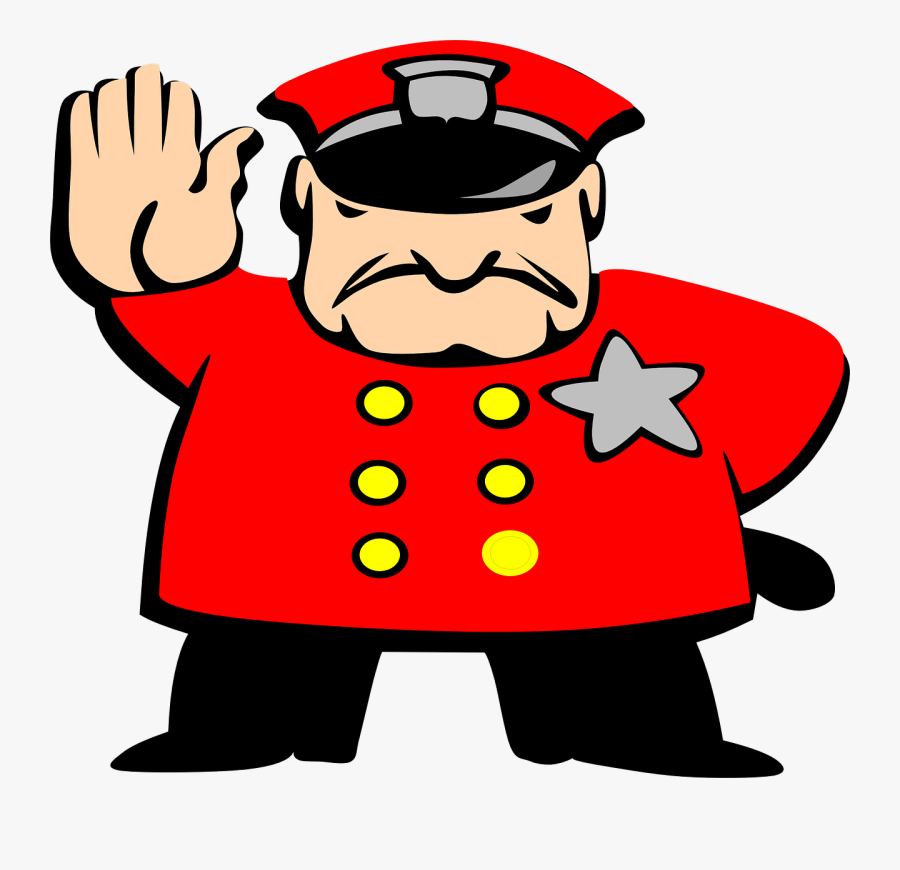 Transparent Stop Clip Art - Police Man, Transparent Clipart