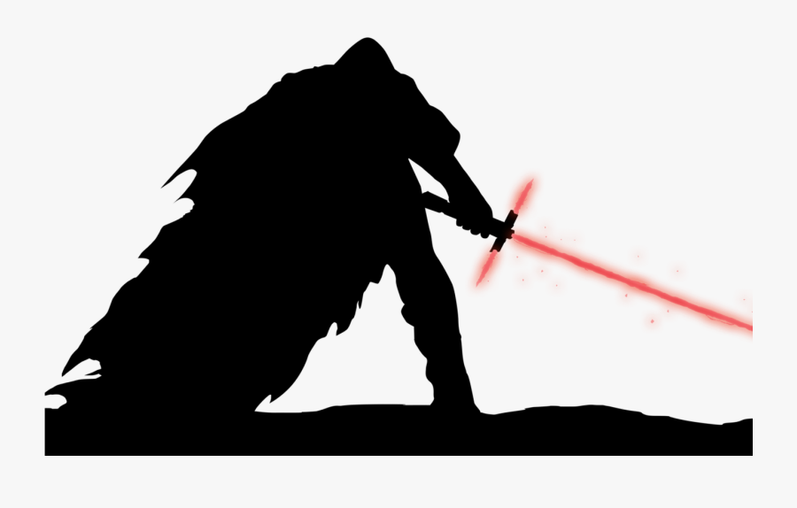 Transparent Darth Vader Clipart - Star Wars Rey Lightsaber Silhouette, Transparent Clipart