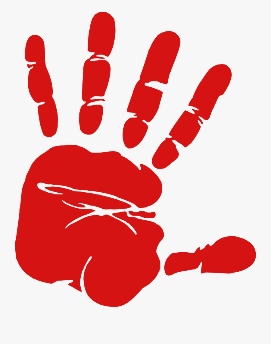 Hand, Handprint, Fingerprint, Stop, Touch, Red, Fingers - Transparent Hand Print Clipart, Transparent Clipart
