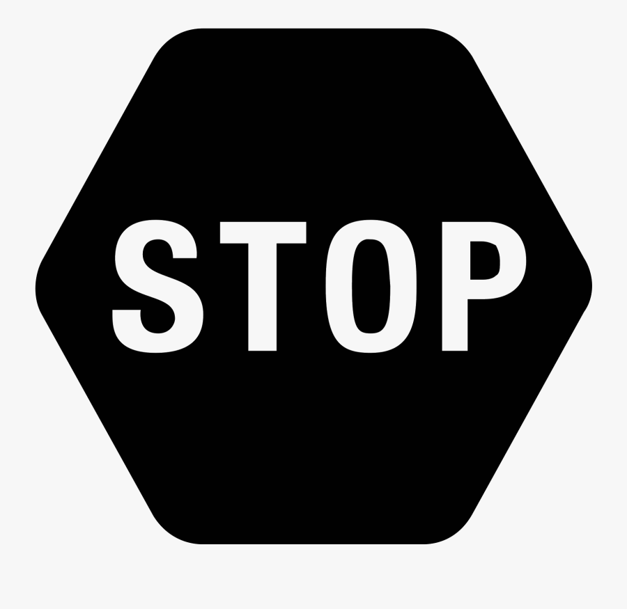 Stop Sign Clip Art Black - Clip Art, Transparent Clipart