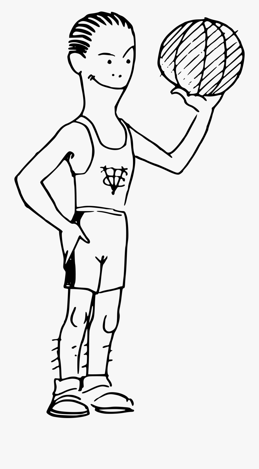 Man Playing Basketball Clipart - Sketch, Transparent Clipart