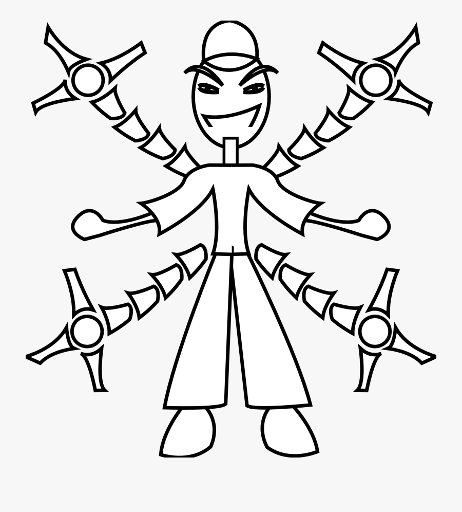 Arm Black And White Clipart - Coloring Pages Robot Arm, Transparent Clipart