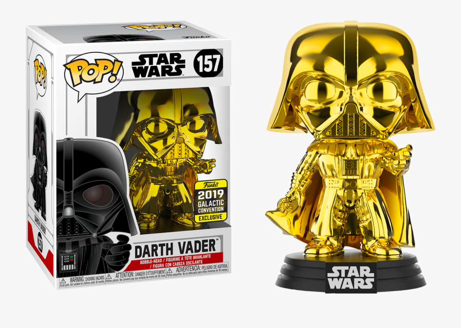 Darth Vader Gold Chrome 2019 Galactic Convention Exclusive - Funko Pop Star Wars Celebration 2019, Transparent Clipart