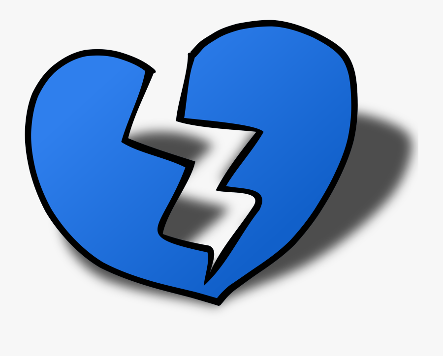 Broken Blue Heart Emoji, Transparent Clipart
