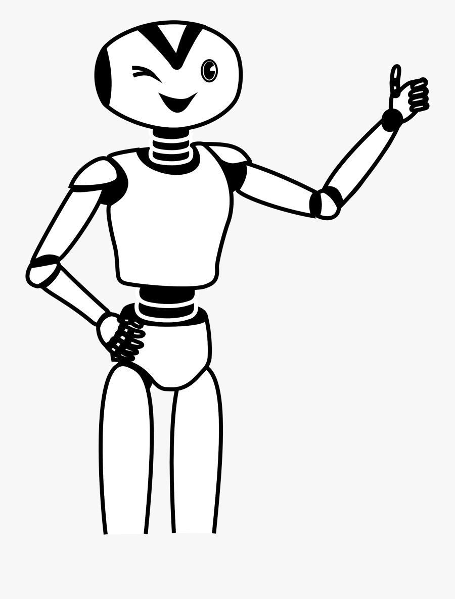 Transparent Arm Clip Art - Human Robot Clipart Black And White, Transparent Clipart