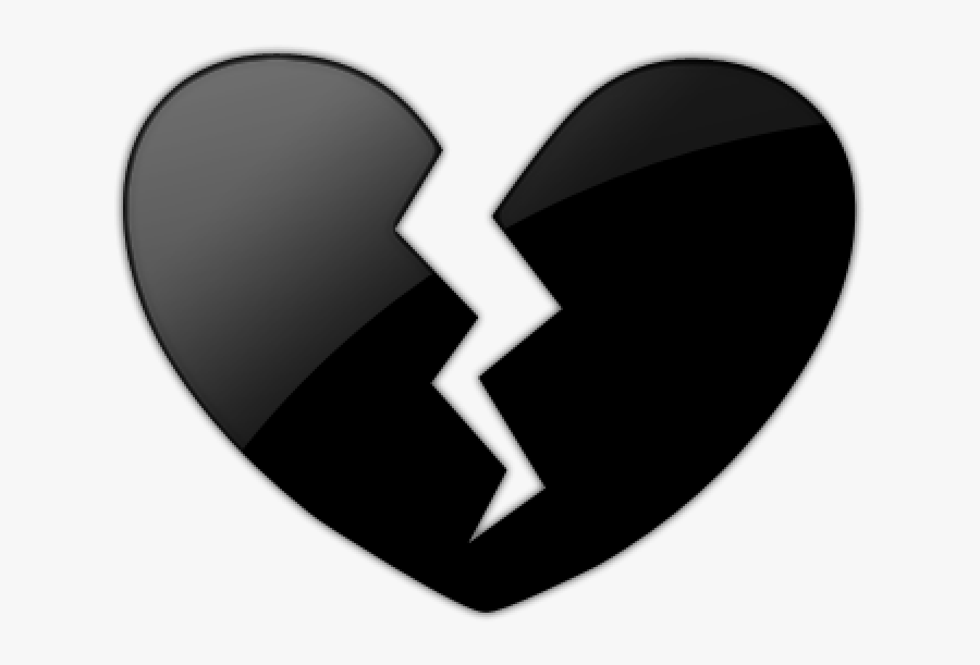 Black Heart Clipart Emoji Black Heart Broken Png Plant - Black Broken Heart Png, Transparent Clipart