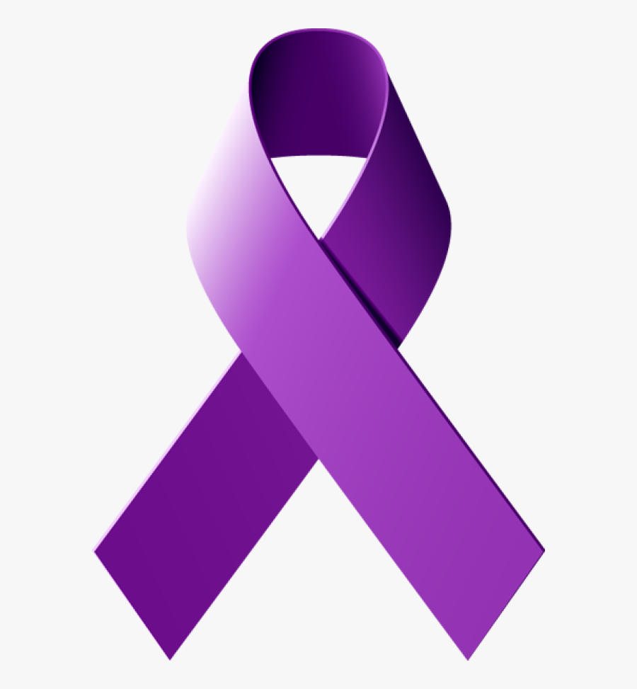 Pancreatic Cancer Purple Ribbon Clipart - Purple Awareness Ribbon Png, Transparent Clipart