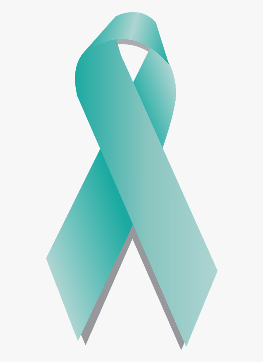 Breast Cancer Ribbon Png - Teal And Purple Ribbons, Transparent Clipart
