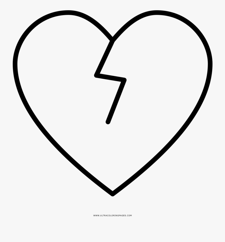 Broken Heart Coloring Page - Heart, Transparent Clipart