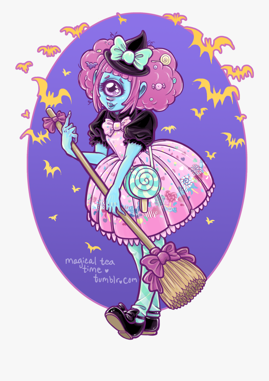 Halloween Candy Clipart Png - Kawaii Monster Girl Art, Transparent Clipart