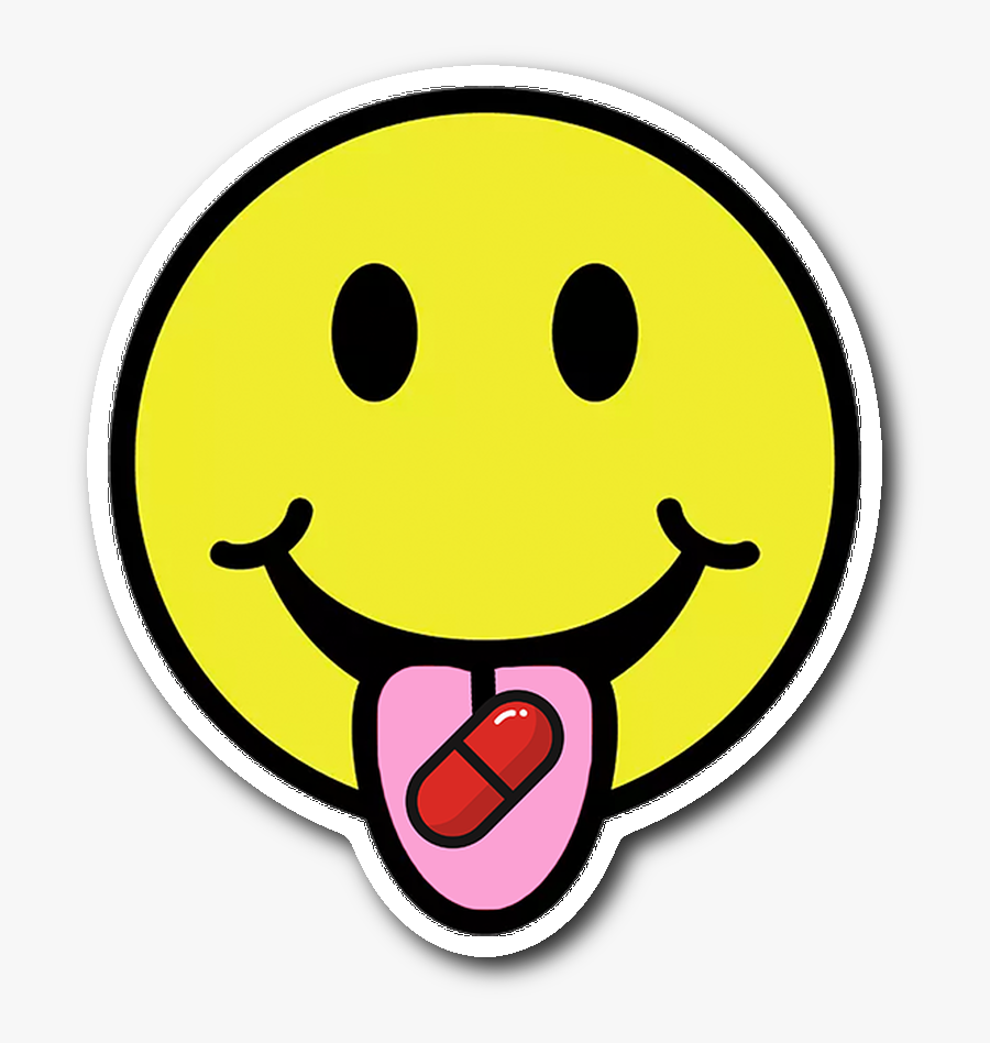 Red Pill Smiley Sticker - Smiley Face E Pill, Transparent Clipart