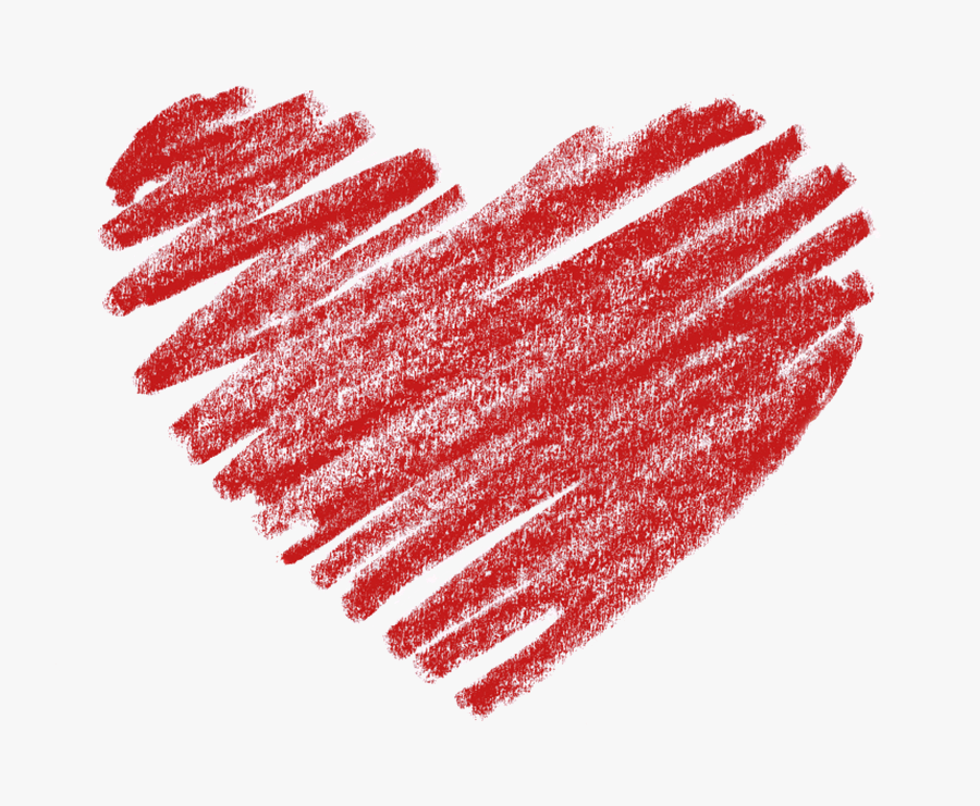 Crayon Heart Clipart - Transparent Background Heart Clipart, Transparent Clipart