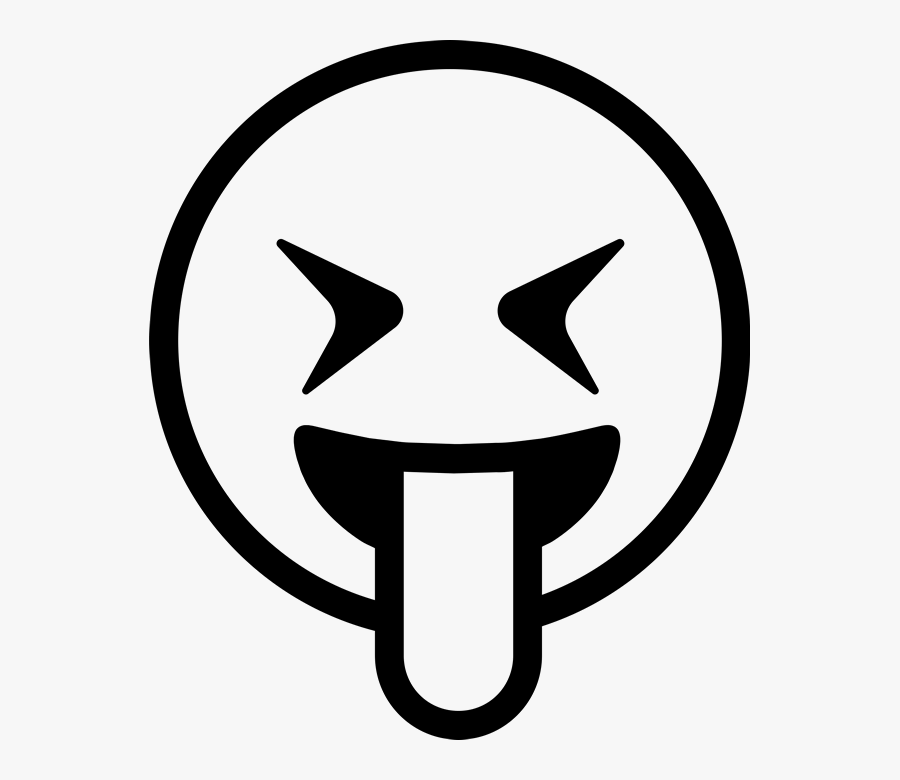 Tongue Out Emoji Rubber Stamp - Emojis Clip Art Black And White, Transparent Clipart