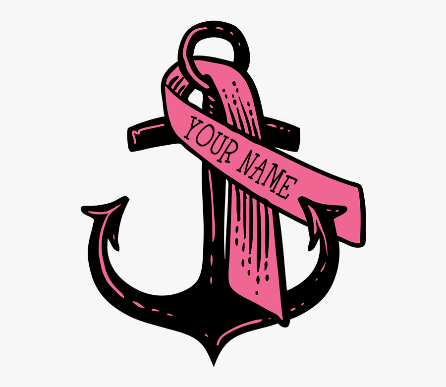 Transparent Cancer Ribbon Clipart - Anchor And Cancer Ribbon, Transparent Clipart