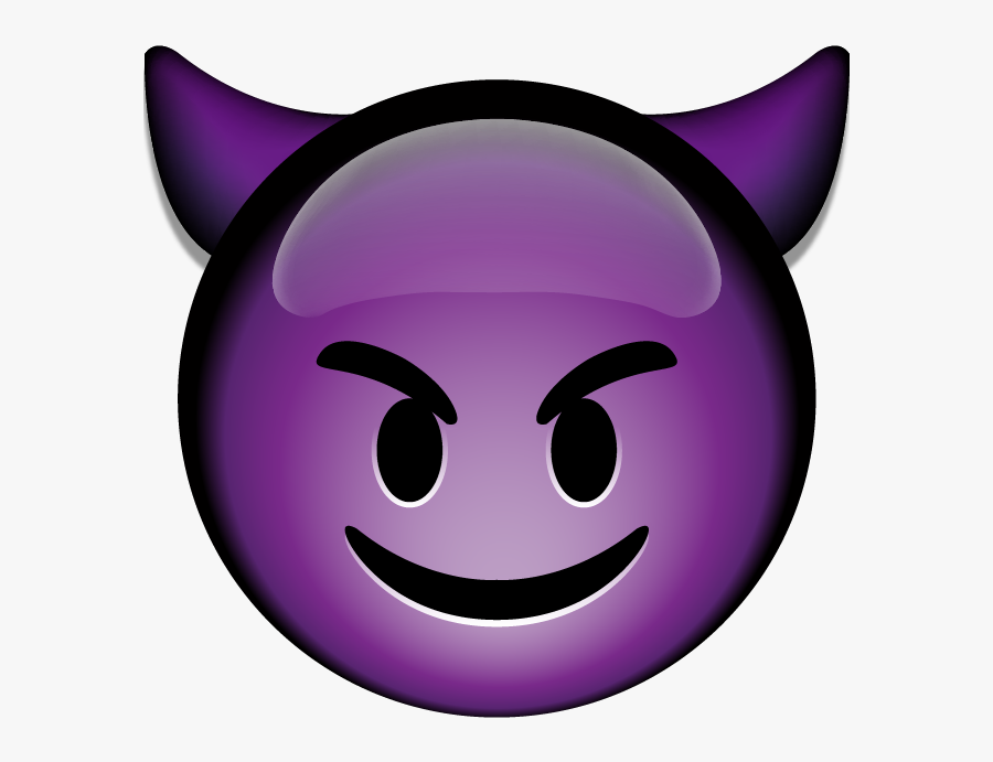 Naughty Pumpkin Tongue Clipart - Purple Devil Emoji, Transparent Clipart