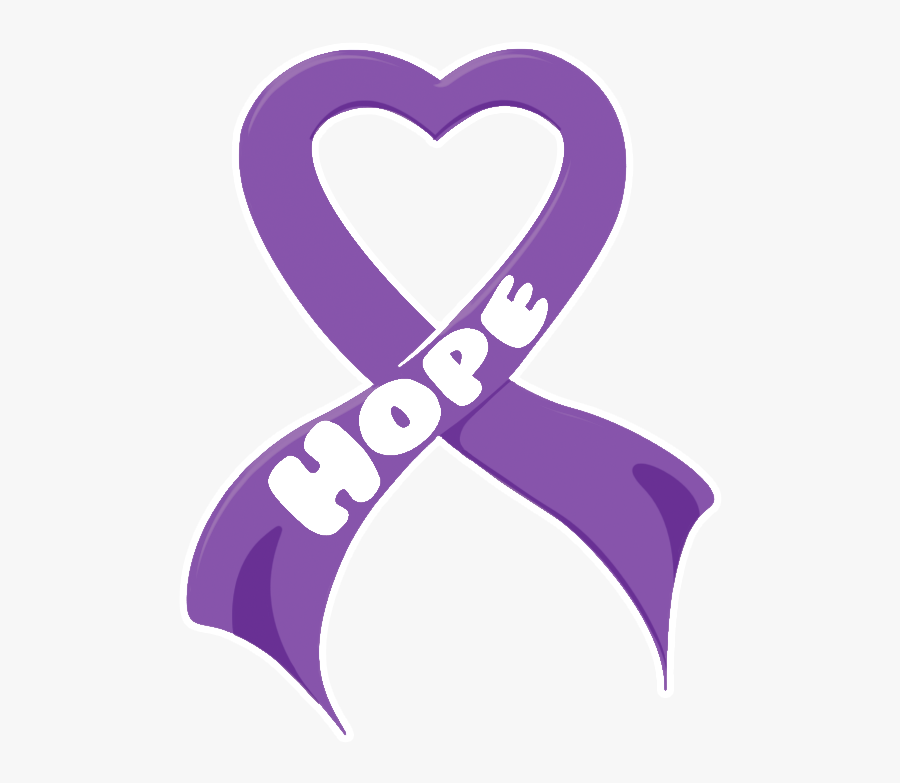Clip Art Hope To End Pancreatic - Purple Heart Cancer Ribbon, Transparent Clipart
