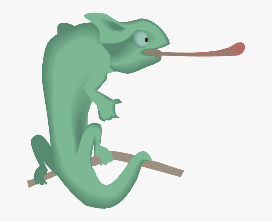 Free Lizard Clipart - Long Is Chameleon's Body, Transparent Clipart