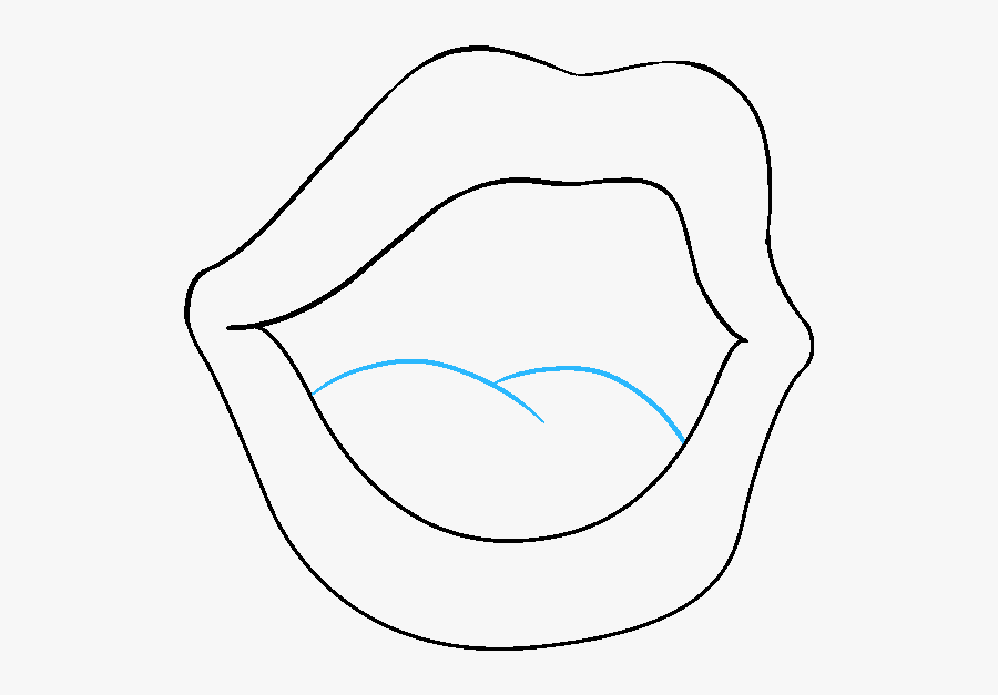 Drawn Tongue Mouth Drawing - Line Art, Transparent Clipart